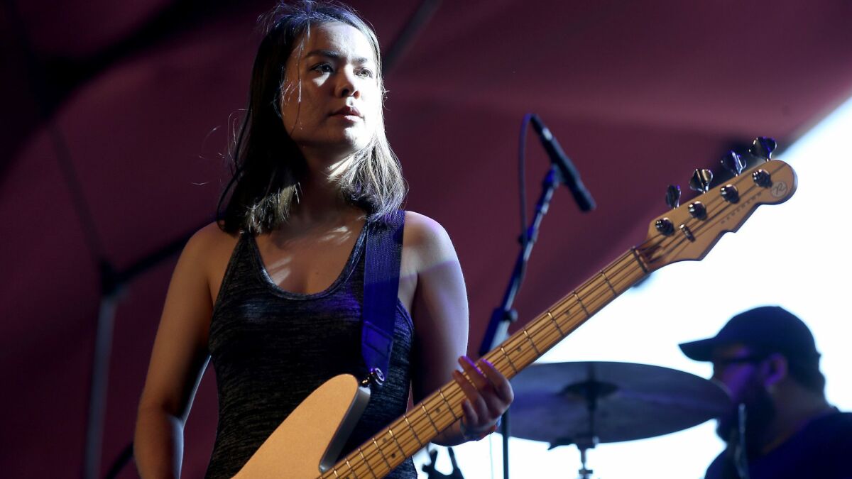 Mitski performs at the Coachella Music and Arts Festival in Indio, Calif. on April 15, 2017.