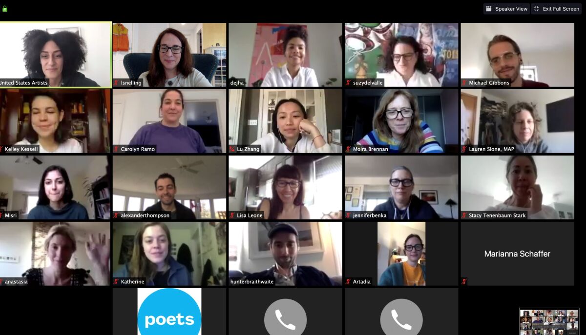 Will forced familiarity with teleconferencing and other technology change how we go to work, see the doctor or seek entertainment? And what do those changes mean for where we live, how much we drive and how we connect? Pictured here: Arts leaders from around the country participating in a Zoom meeting.