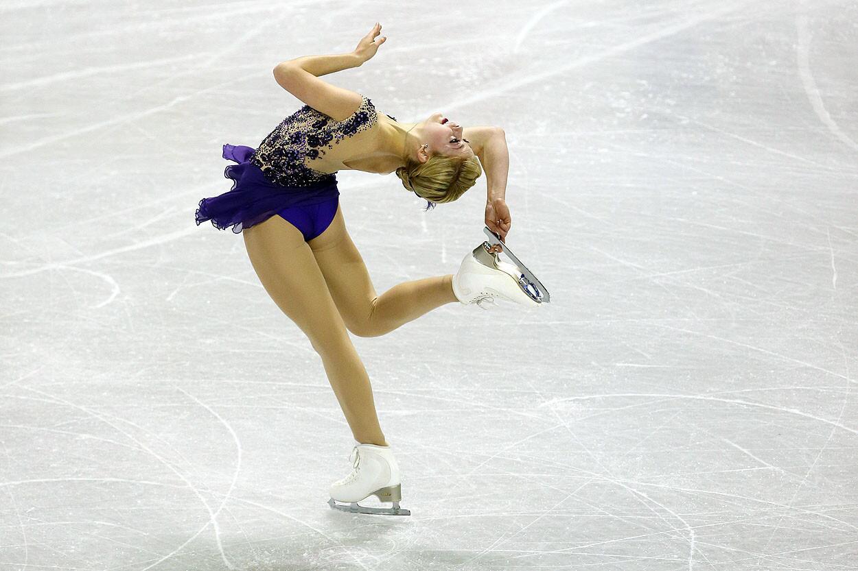 American skater Gracie Gold performs in the free skate Sunday at Skate America at the Sears Centre in Hoffman Estates.