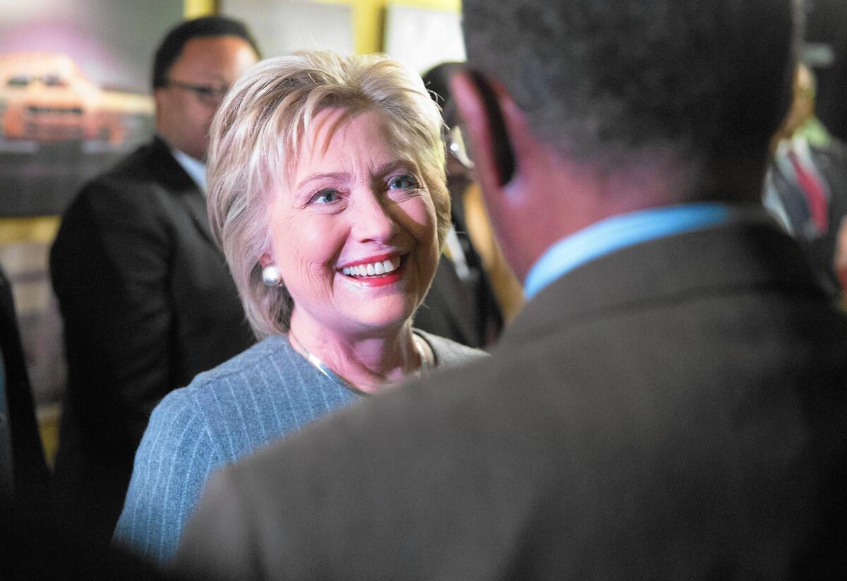Hillary Clinton meets with African American ministers in Detroit three days before Michigan’s Democratic primary.