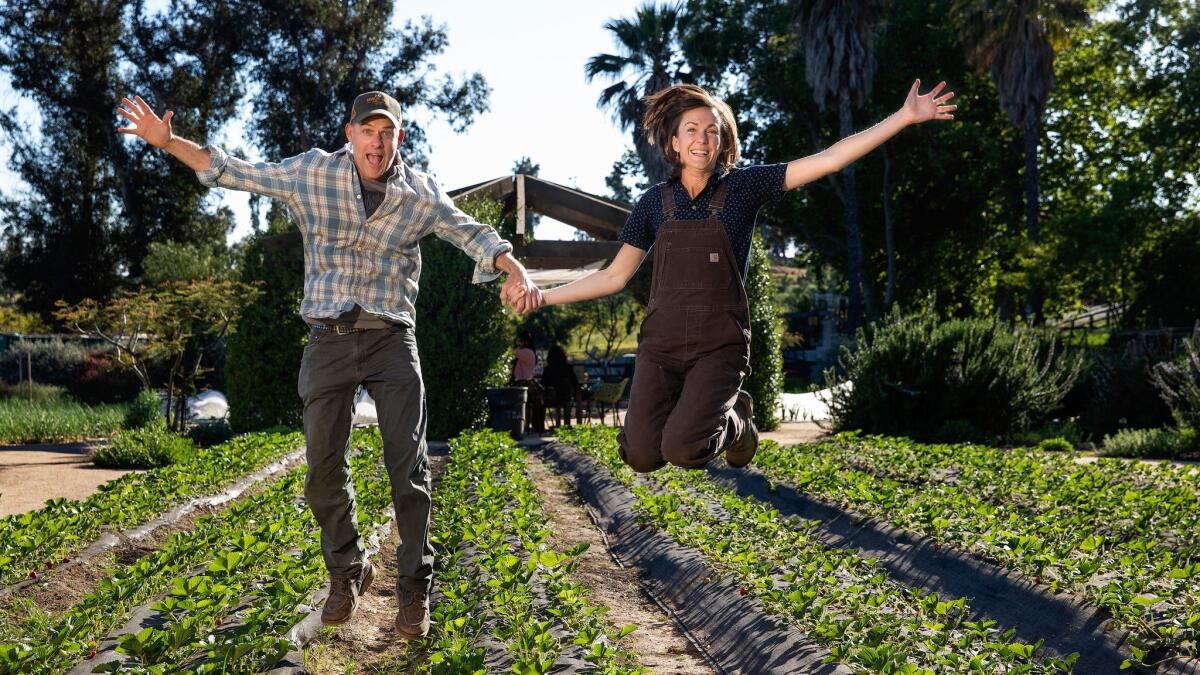 John Chester and his wife Molly, founders of Apricot Lane Farms in Moorpark.