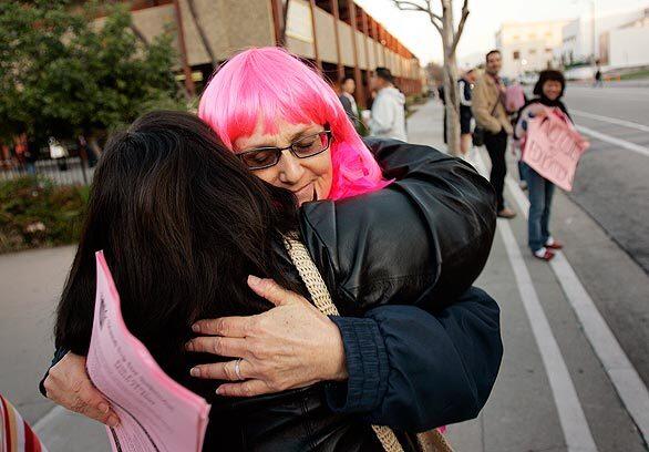 Pink Friday: Teachers protest layoff notices