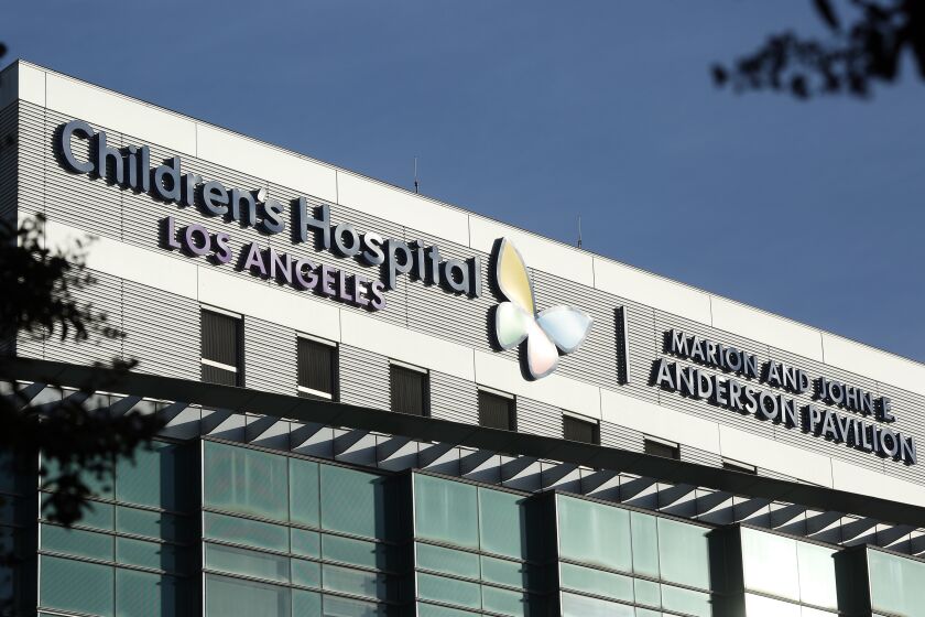 The Children's Hospital Los Angeles is seen from Sunset Blvd. in on  Dec. 9, 202.