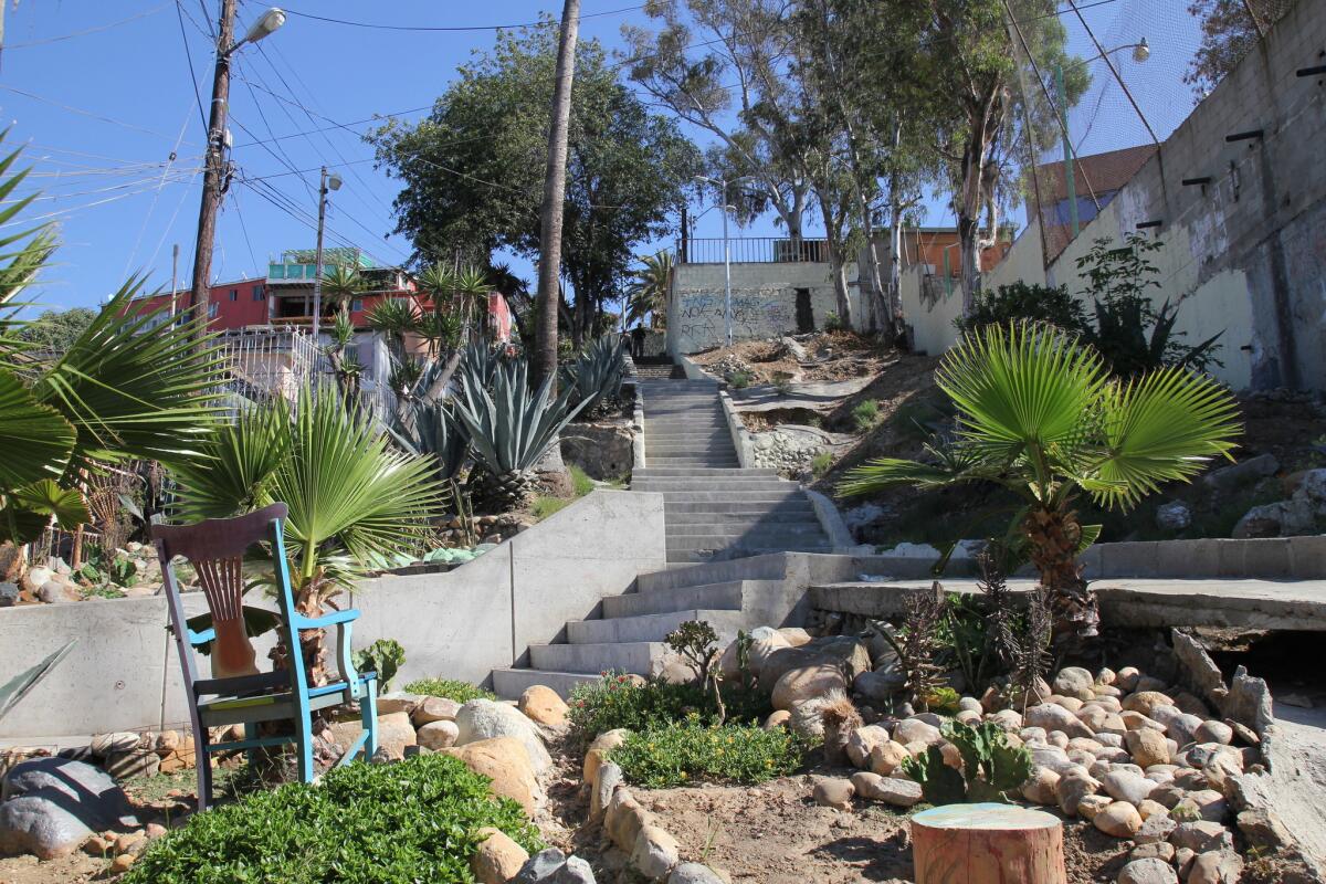 Amorphica's work on a Tijuana staircase has improved a pedestrian thoroughfare that was previously unsafe.