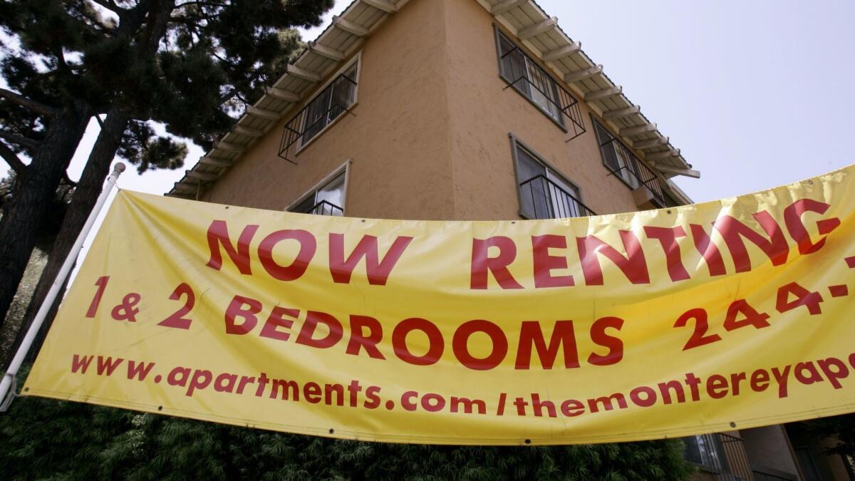 Apartments are advertised for rent in San Jose.