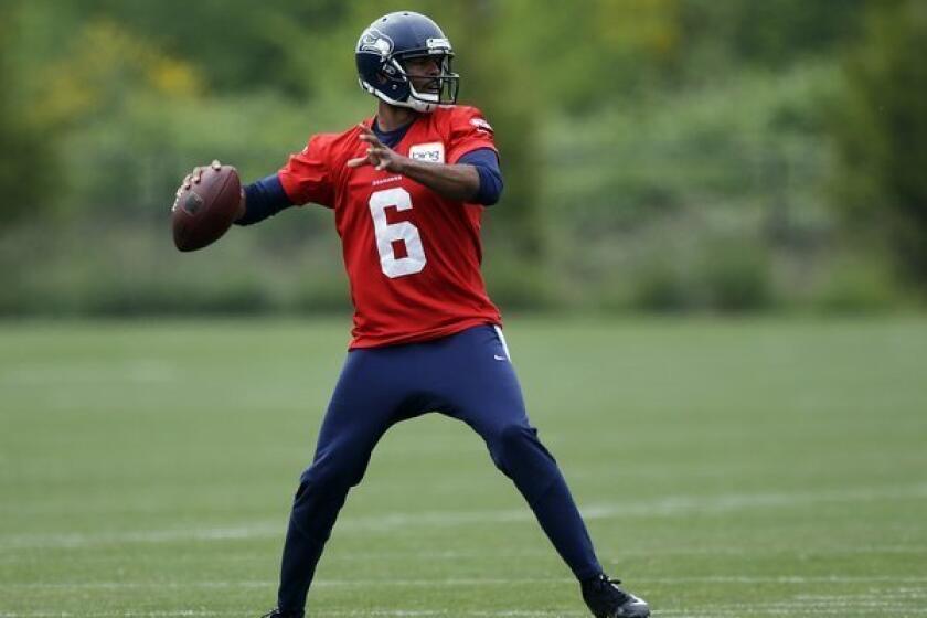 Quarterback Josh Portis took part in the Seattle Seahawks' first off-season workout on Monday. He was released on Tuesday.