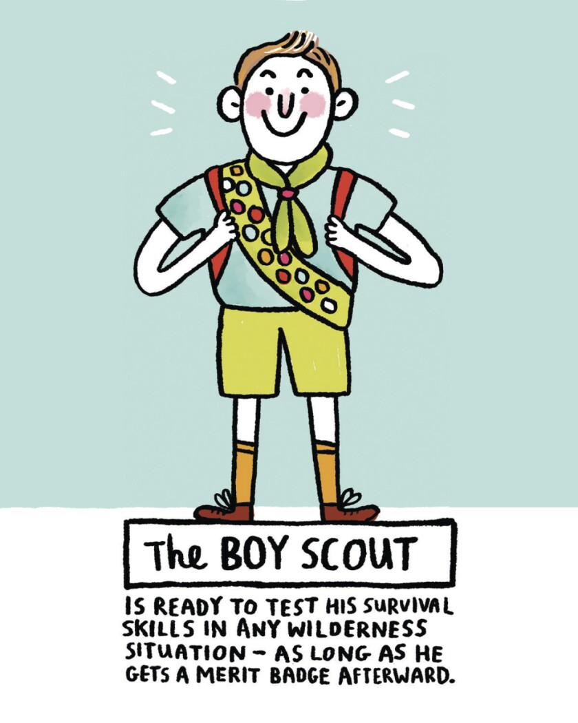 9 types of earthquake preppers comic: Boy Scout