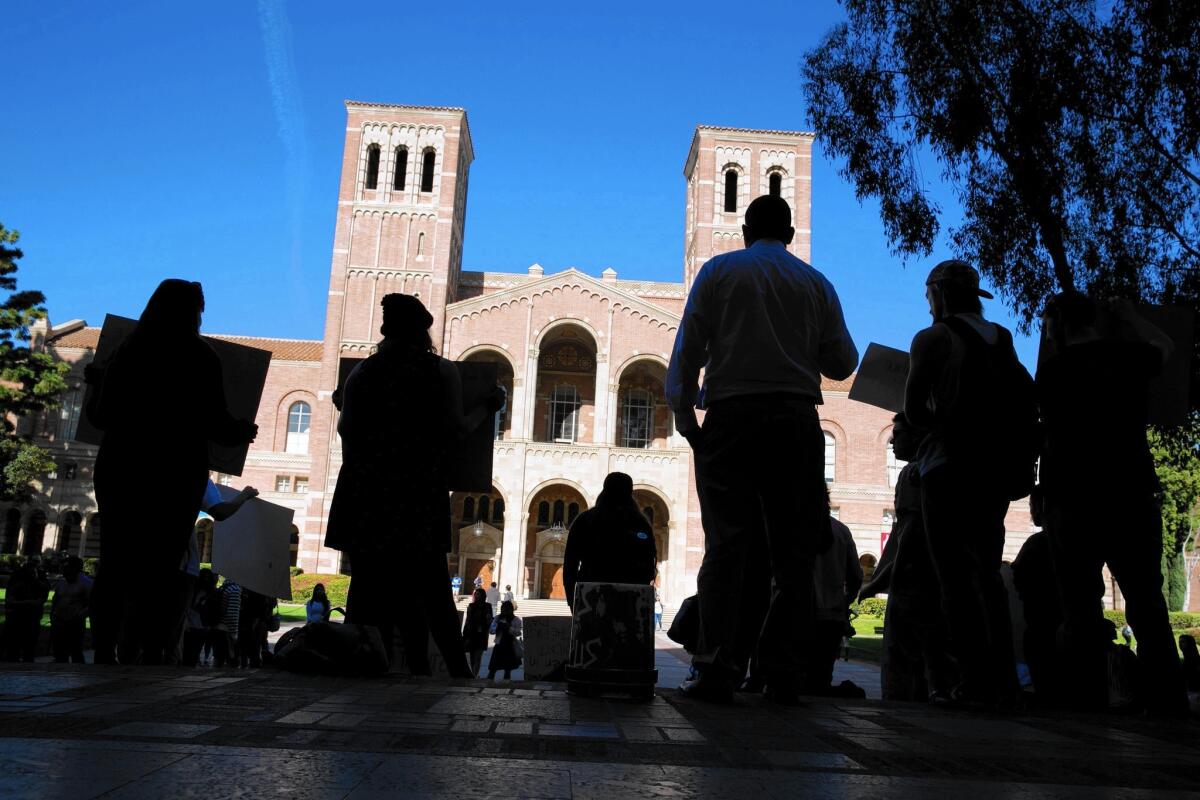 UCLA students protest the Board of Regents' decision to raise tuition over five years.