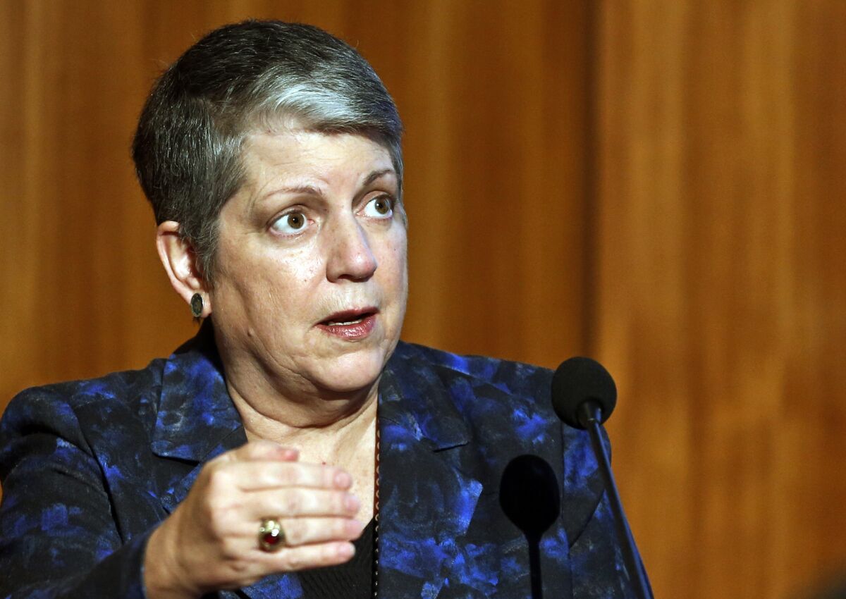 University of California President Janet Napolitano said of a review of faculty sexual harassment guidelines that recommendations failed to make sure investigations were effective and sanctions fit the offense.