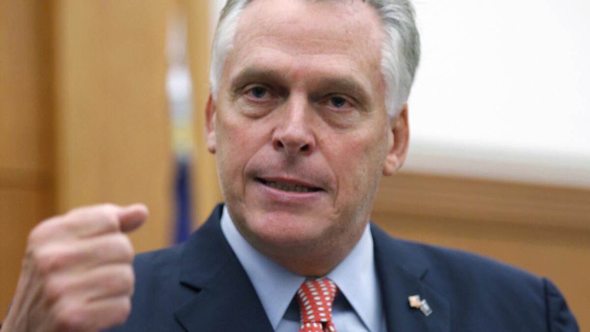 Gov. Terry McAuliffe, seen last month, says the ruling "demonstrates the need to get partisan politics out of how Virginia draws its legislative boundaries."