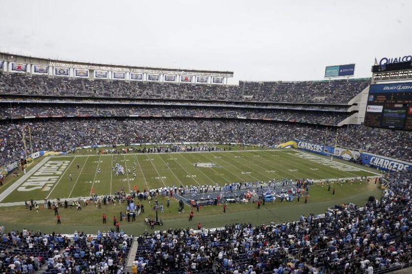 The Chargers will play the 2016 season in San Diego at Qualcomm Stadium.
