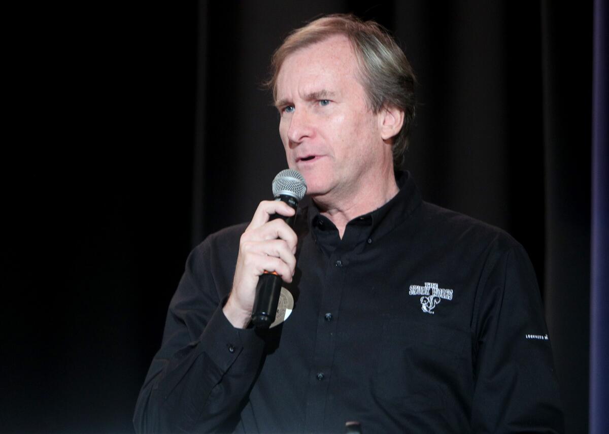 Robert Gilliland Jr., who received a plaque for his test pilot father of the same name, spoke about his father's accomplishments at the annual Wilson Middle School's annual Veterans Day Assembly in Glendale on Thursday. The older Gilliland, who passed away recently, was an SR-71 Test Pilot who still holds world records for flight.