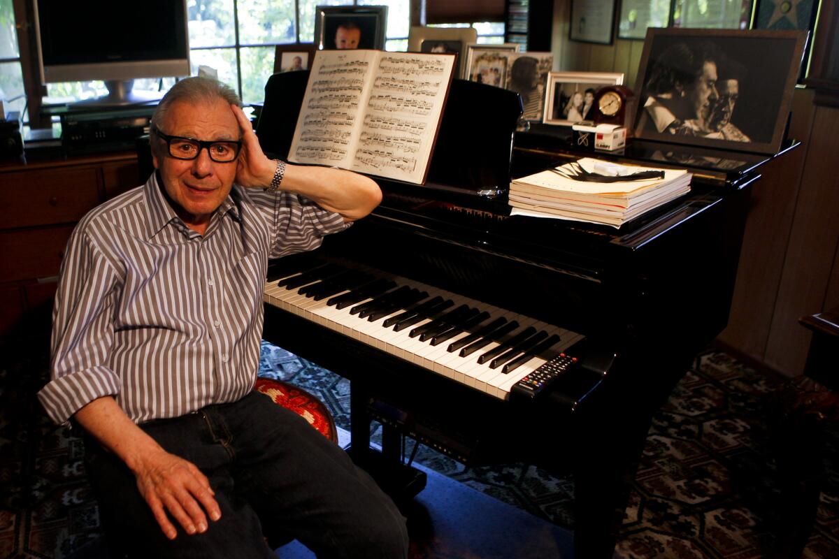 Composer Lalo Schifrin, shown at home last month. His "Concierto de la Amistad" had its premiere at the Hollywood Bowl on Tuesday.