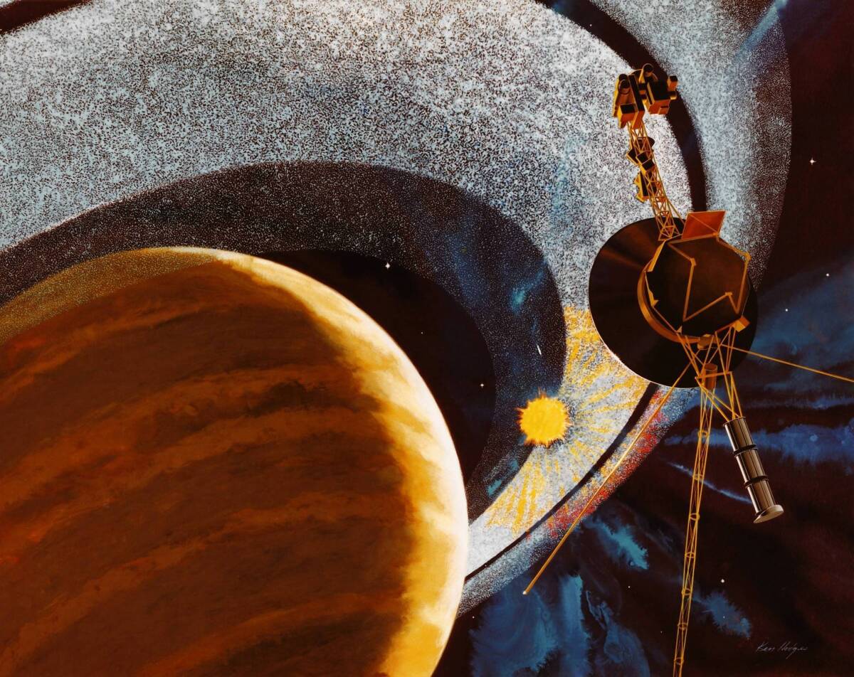 NASA confirmed this week that Voyager 1, seen above in an artistic rendering passing Saturn, has left the solar system.