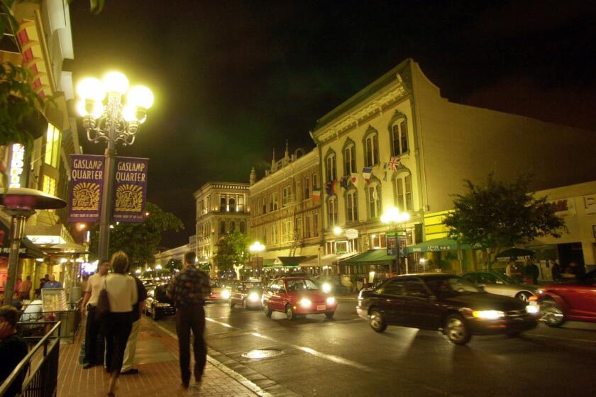 The Gaslamp Quarter in downtown San Diego, July 11, 2001.