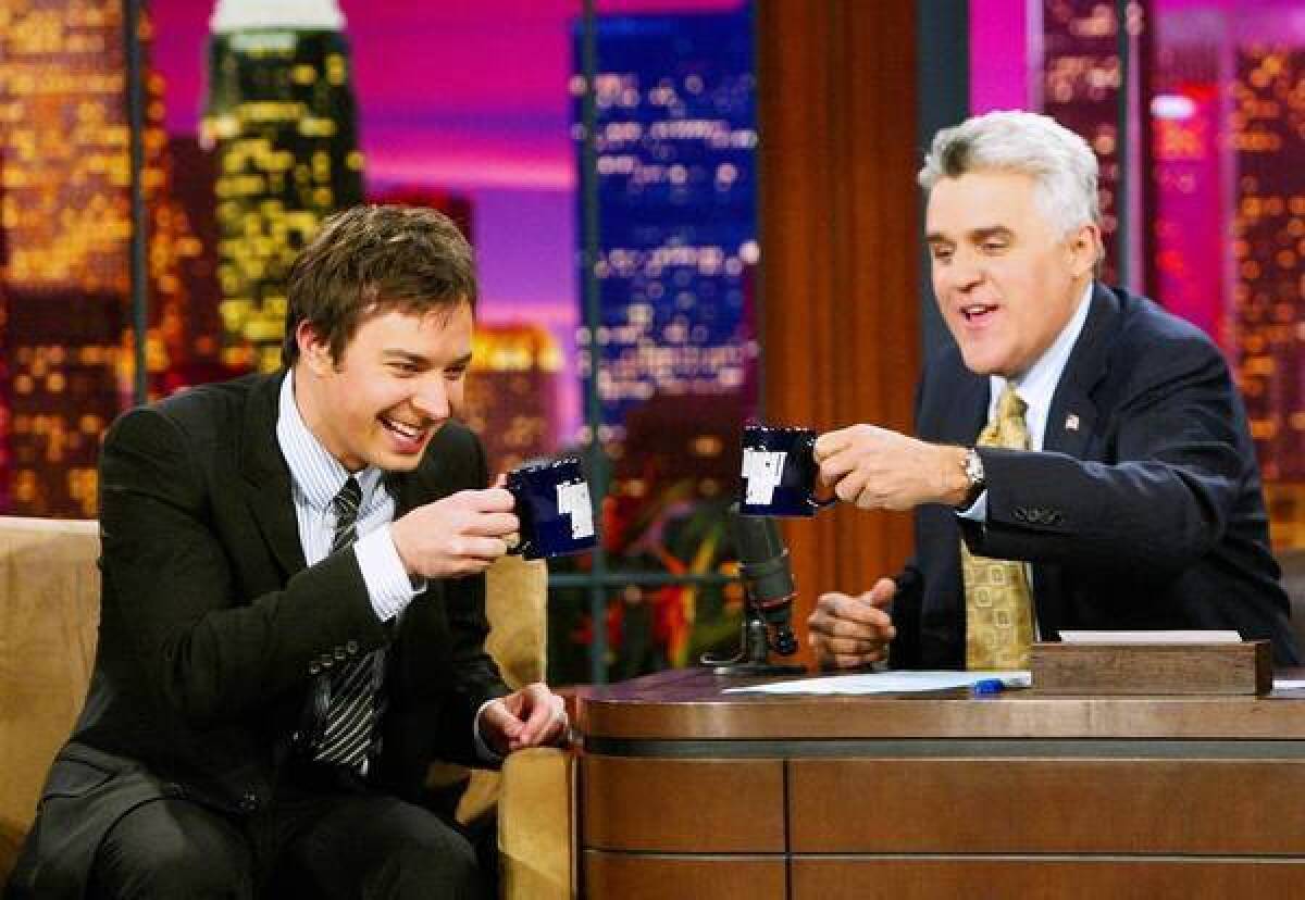 Jimmy Fallon appears on "The Tonight Show" with Jay Leno in 2004.