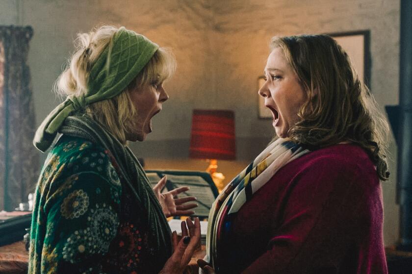 Joanna Lumley, left, and Danielle Macdonald in the 2020 romantic comedy “Falling for Figaro.”