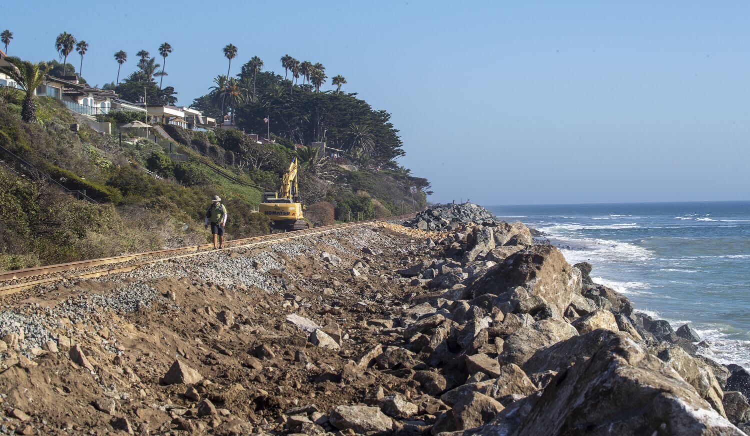 How an 'ancient landslide' keeps threatening a railroad, homes in San Clemente