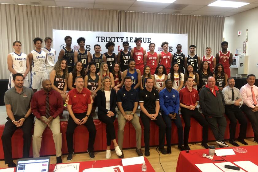 The Trinity League basketball media day was held on Tuesday at Rosary High.