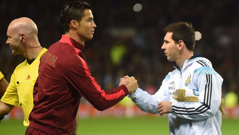 While Lionel Messi, right, has long been considered the best player in soccer, Cristiano Ronaldo, left, has led his teams to move major tournament titles.