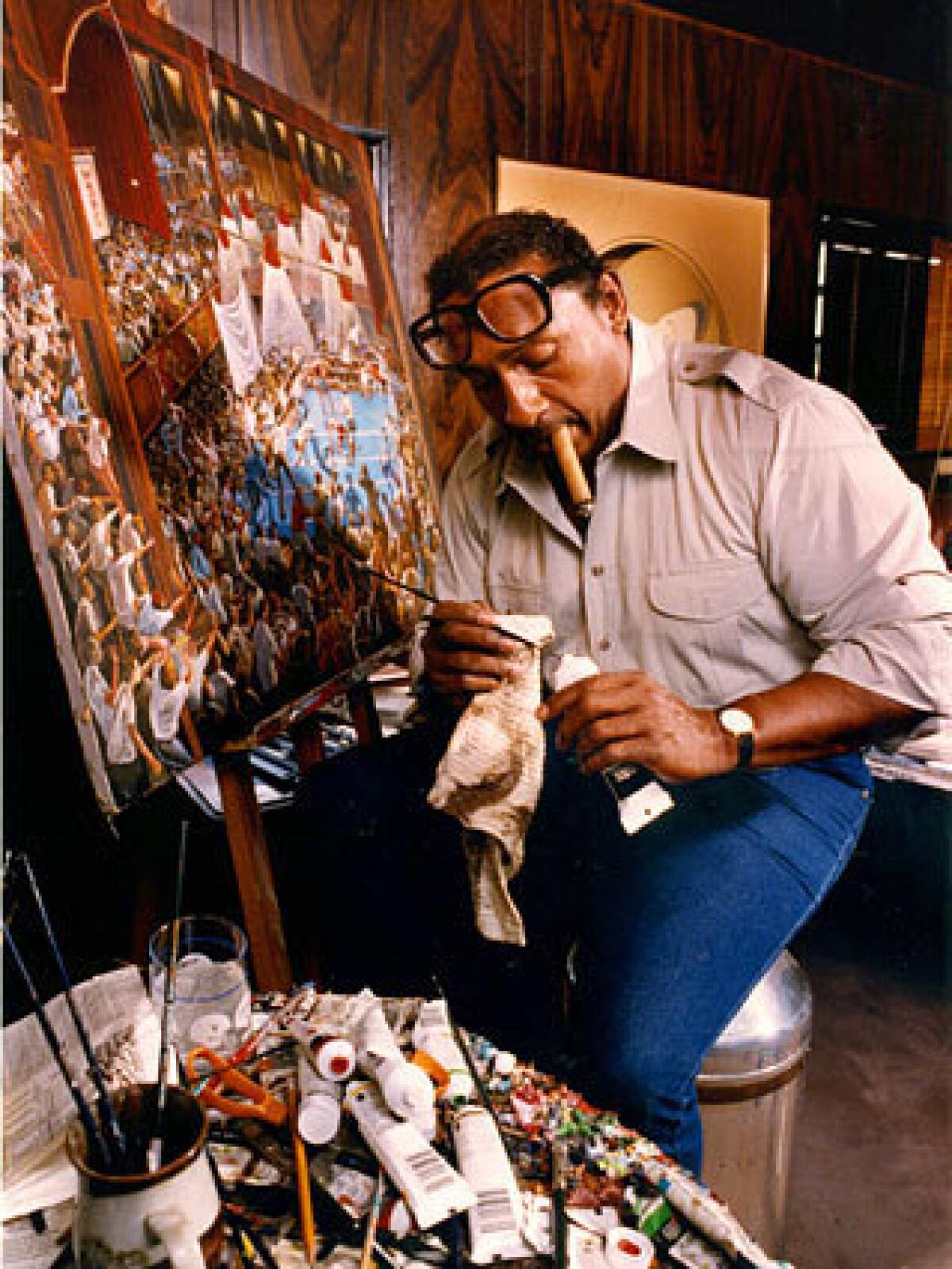 Ernie Barnes at work