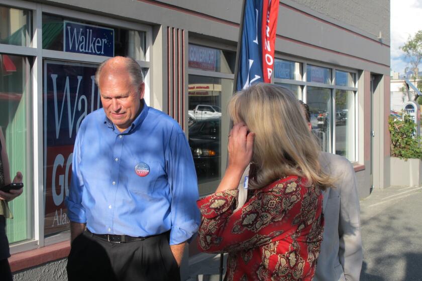 The race for Alaska governor became a two-man contest between independent Bill Walker, above, left, and incumbent Republican Sean Parnell when Democrat Byron Mallott dropped out of the race to join Walker on a "unity ticket" and run for lieutenant governor.