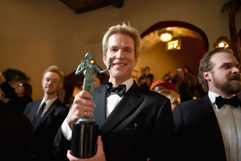 LOS ANGELES, CA - JANUARY 29: Actor Matthew Modine, winner of the Outstanding Ensemble in a Drama Series award for 'Stranger Things,' poses during The 23rd Annual Screen Actors Guild Awards at The Shrine Auditorium on January 29, 2017 in Los Angeles, California. 26592_016 (Photo by Emma McIntyre/Getty Images for TNT)