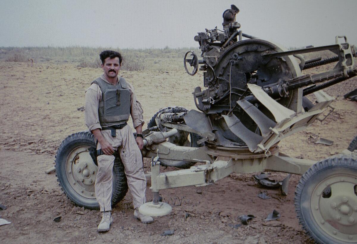 Marine Corps veteran Dan Sheehan photographed in Iraq in 2003.