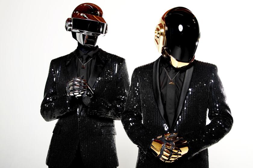 Thomas Bangalter, left, and Guy-Manuel de Homem-Christo make up music group Daft Punk.