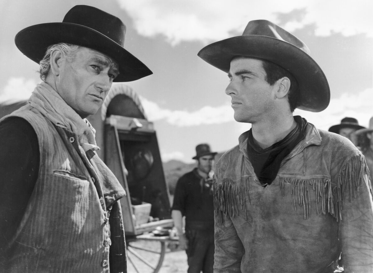 John Wayne and Montgomery Clift in "Red River." (MGM)