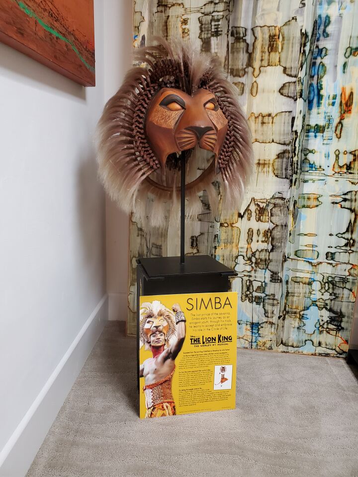 Masks from the Broadway San Diego production of Disney's "The Lion King" were on view at select galleries as part of La Jolla's First Friday Art Walk on Aug. 5.