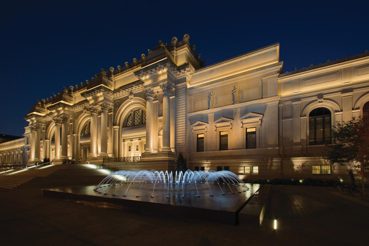 The David H. Koch Plaza with a fountain outside New York's Metropolitan Museum of Art