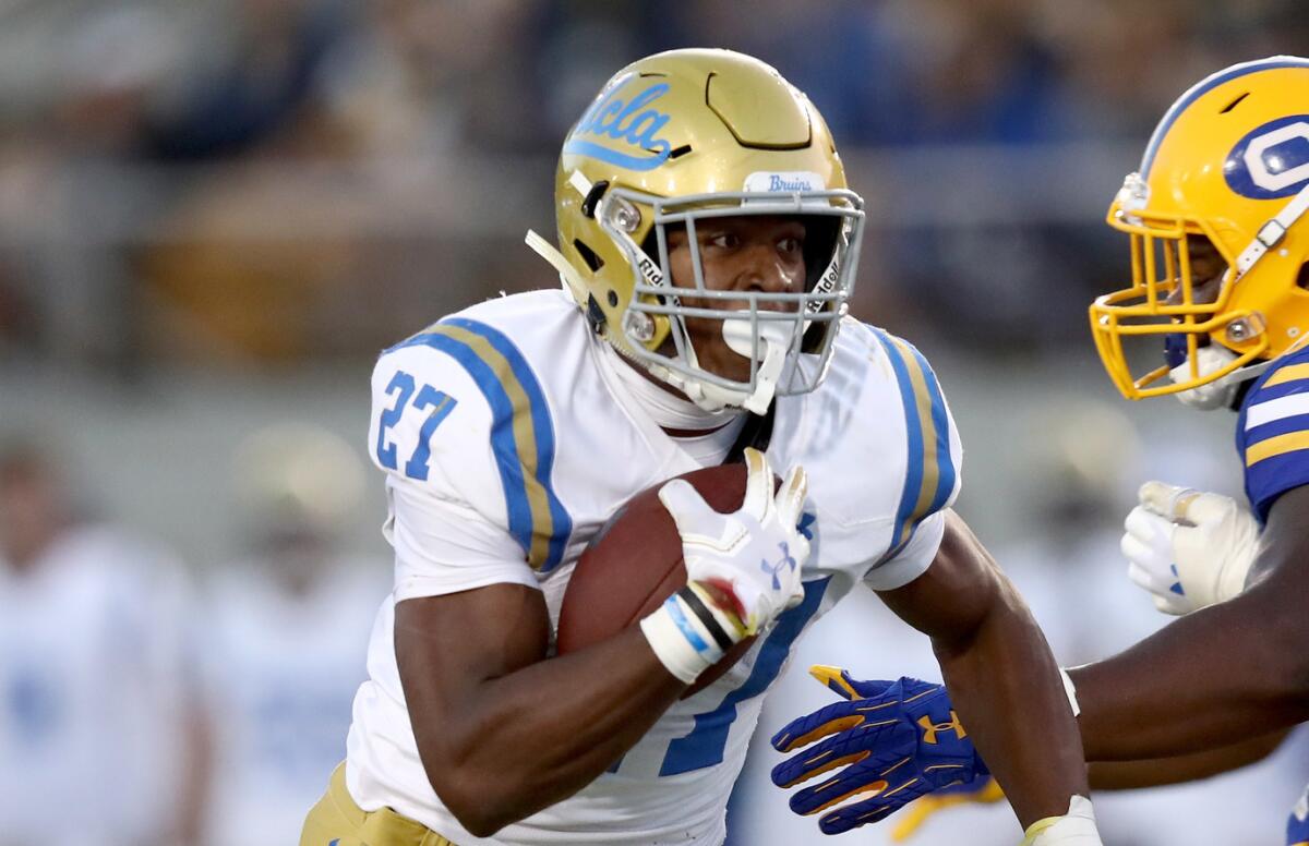 UCLA running back Joshua Kelley carries the ball during a game against Cal in October. 