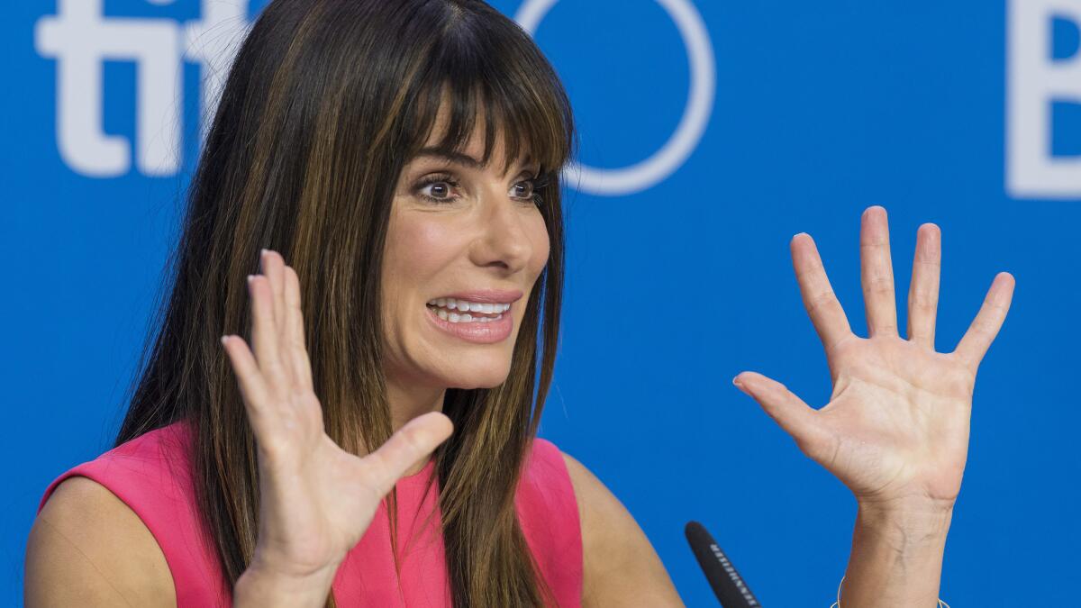 Sandra Bullock gets animated at the Toroto International Film Festival, where her new movie, "Our Brand Is Crisis," screened in September.