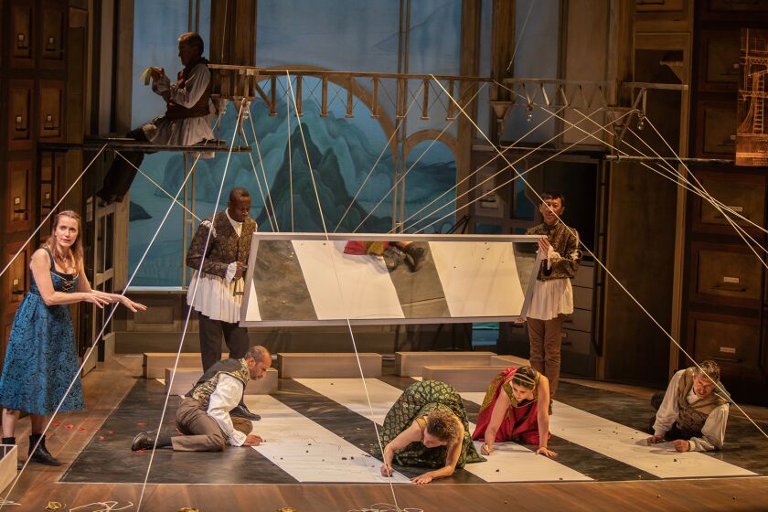 The cast of "The Notebooks of Leonardo da Vinci" at the Old Globe Theatre.