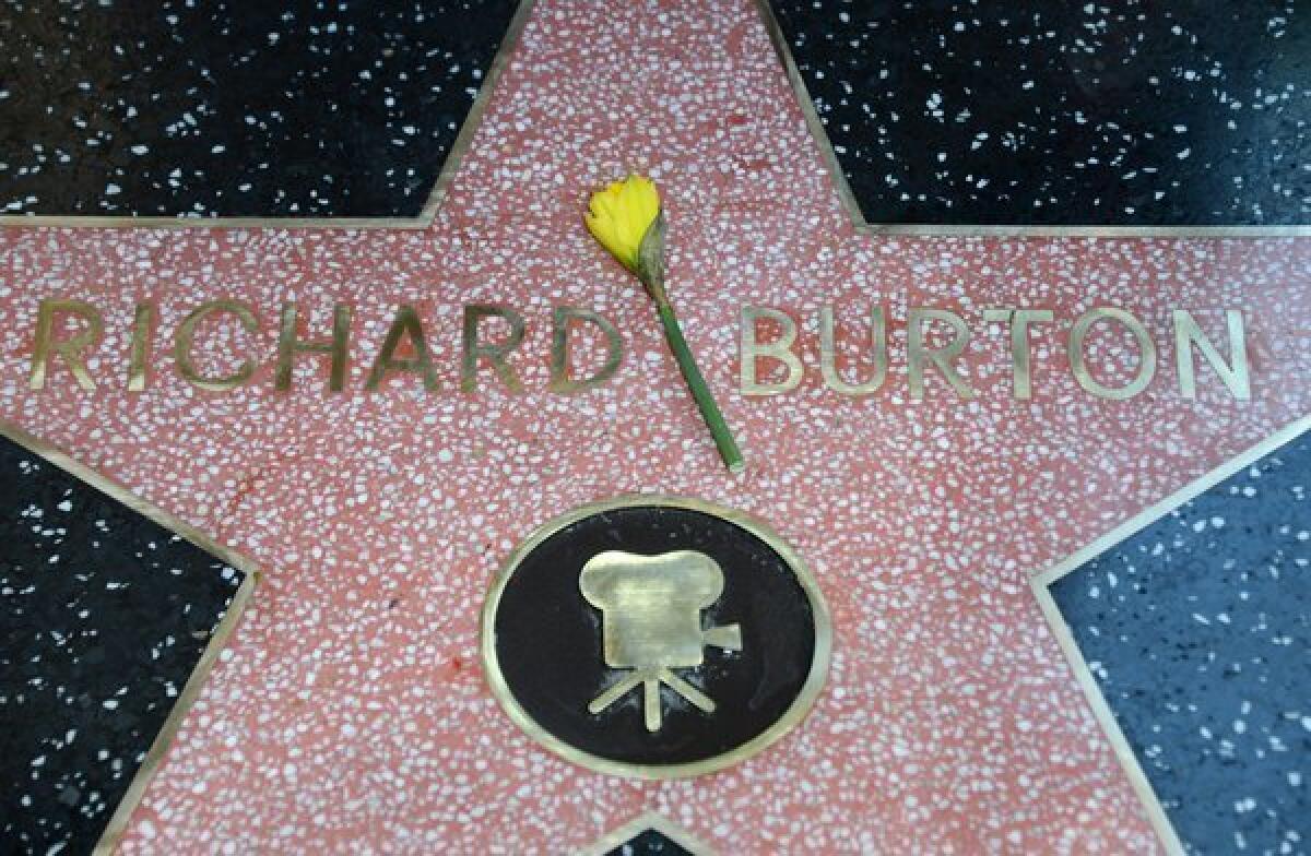 The late Richard Burton gets a star on the Hollywood Walk of Fame. The star was unveiled Friday as part of the 50th anniversary celebrations for the movie "Cleopatra" and is located beside that of costar Elizabeth Taylor.