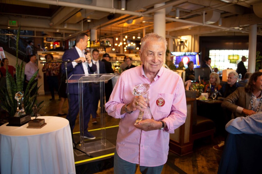 Cannery Seafood of the Pacific owner Ron Salisbury, recipient of the Paul Salata Hero Beyond the Hashmarks award.