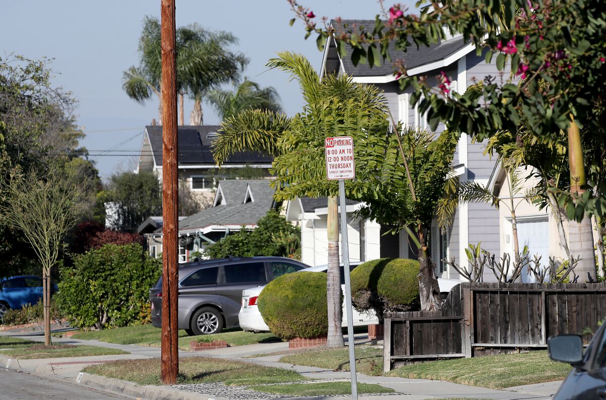 Homes along Iroquois Avenue in Long Beach.