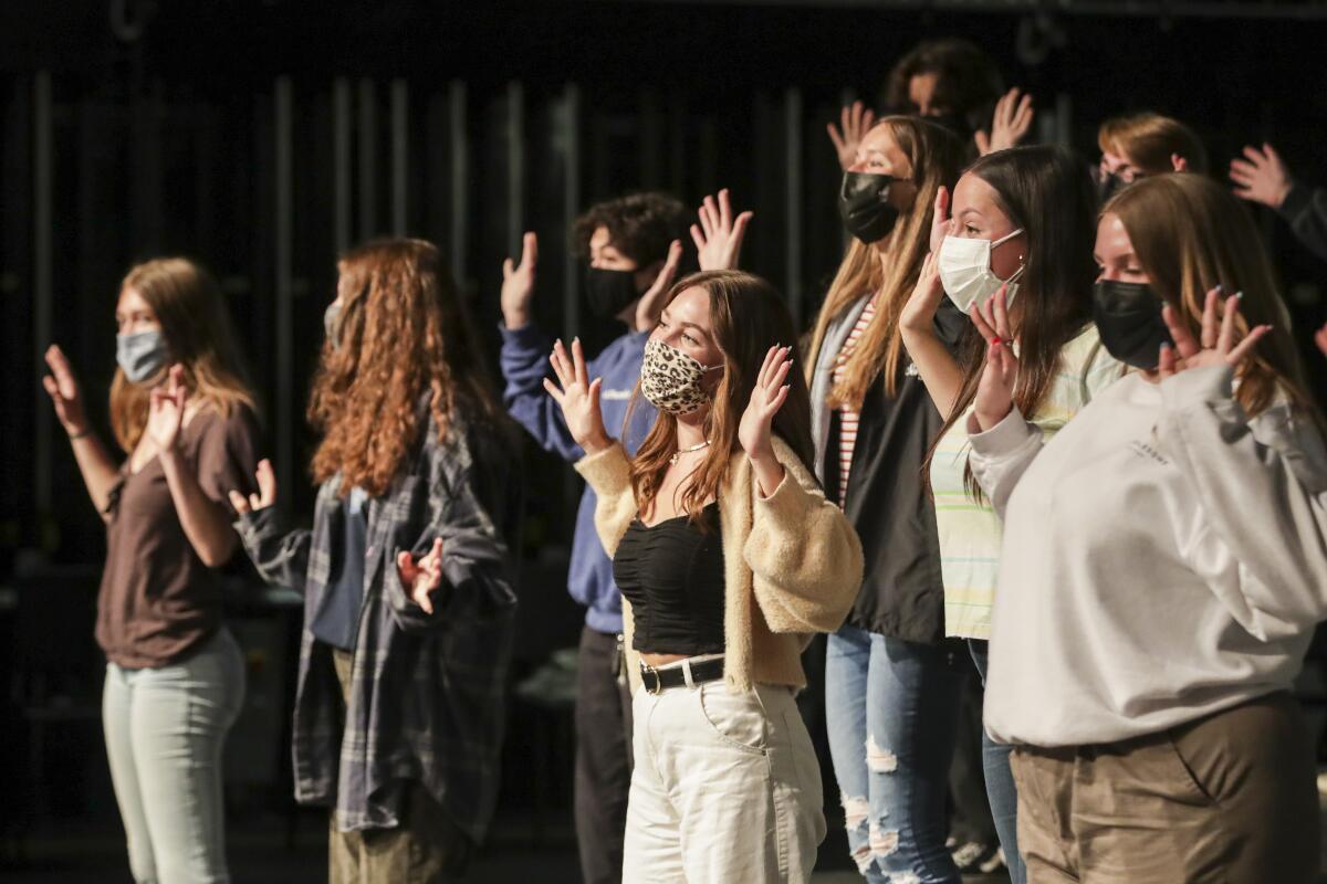 Choir practice at Capistrano Valley High School. 