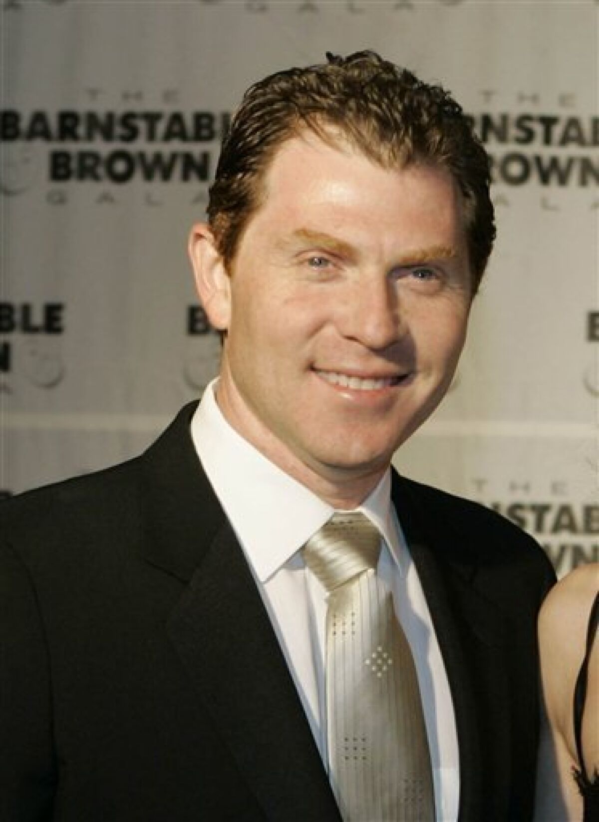 In this May 2, 2008 file photo Bobby Flay arrives at the Barnstable Brown Derby party in Louisville, Ky. (AP Photo/Darron Cummings, file)