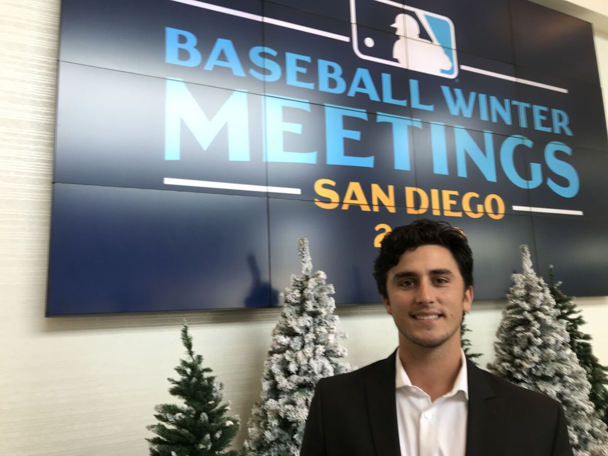 Blaise Maris, grandson of baseball great Roger Maris, came to the Winter Meetings this week to network and figure out where his future might be in the game.