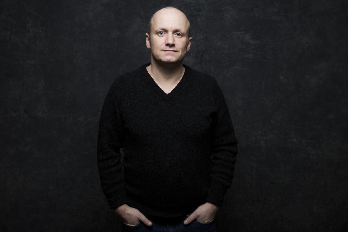 PARK CITY, UT -- JANUARY 18, 2014--Director Lenny Abrahamson, with the film, "Frank," photographed in the L.A. Times photo & video studio at the 2014 Sundance Film Festival, Jan. 18, 2014. (Jay L. Clendenin / Los Angeles Times)