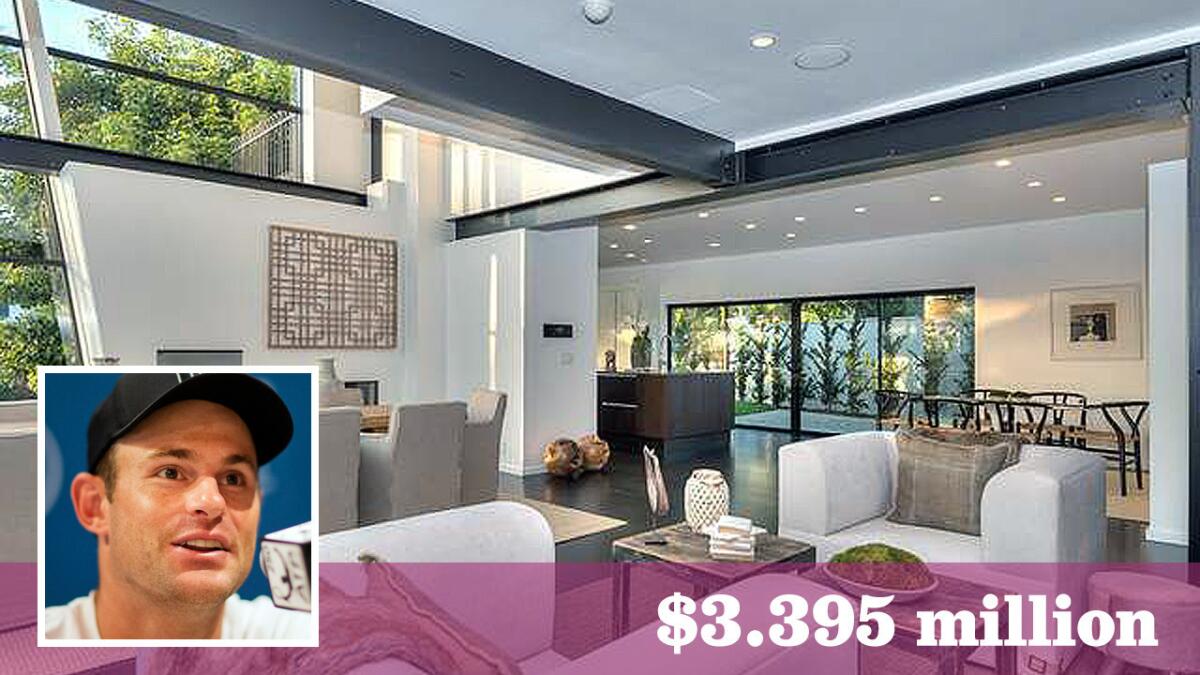 Former top-ranked tennis player Andy Roddick and his wife, actress-model Brooklyn Decker, have put their home in Cheviot Hills on the market for $3.395 million.