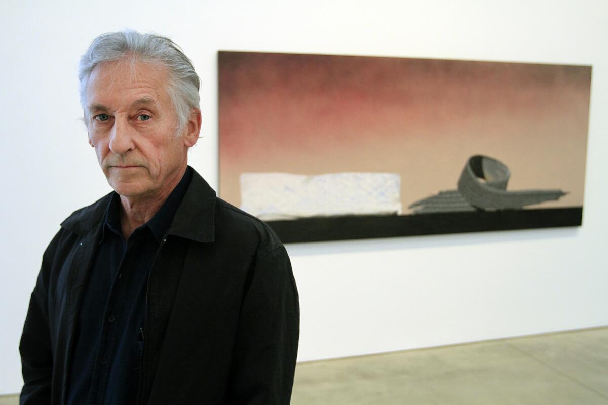 Ed Ruscha pictured at his solo exhibition at Gagosian Gallery in 2011.