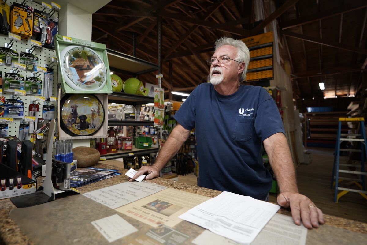 Bob Marks, 62, is the co-owner of East County Lumber and Ranch Supply store on Forrest Gate Road in Campo. The store is on the land that is up for sale.