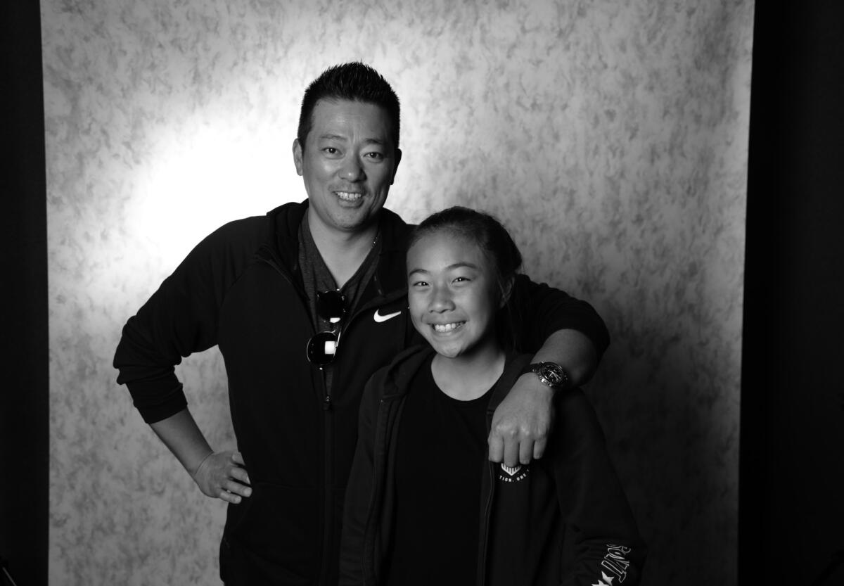 James Shin with his daughter, Fiona Shin, 12