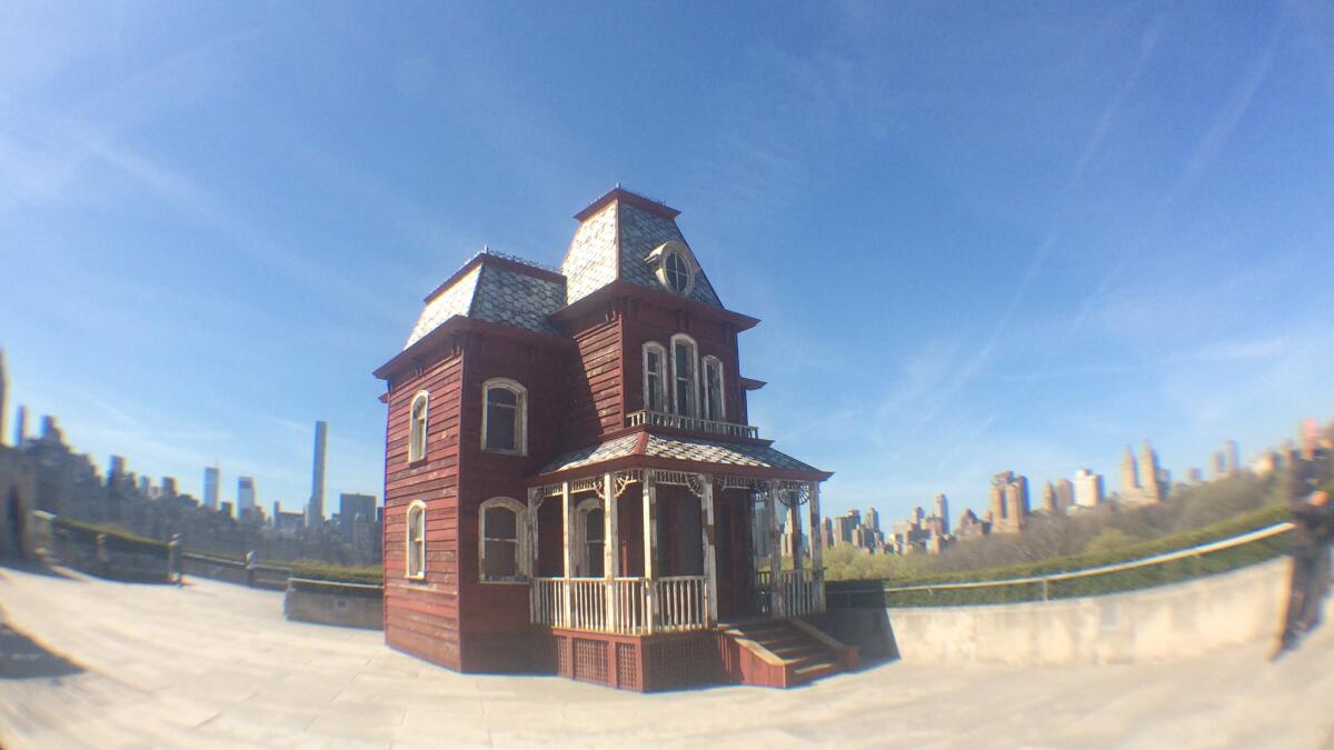 Photographed with a fish-eye lens, Parker's installation takes on a creepier feel.