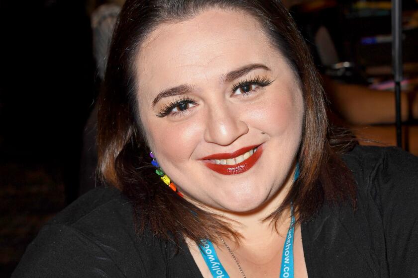 Nikki Blonsky attends The Hollywood Show held at Los Angeles Marriott Burbank Airport on April 16, 2022 in Burbank, Calif.