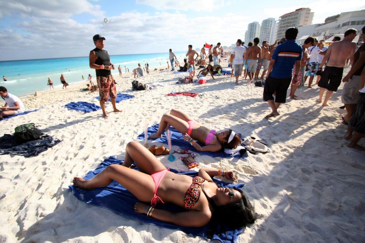 Students traditionally invade the beach in Cancun, Mexico, for spring break. Now the resort town shows up as a top summer destination for U.S. travelers heading abroad, Fly.com says.