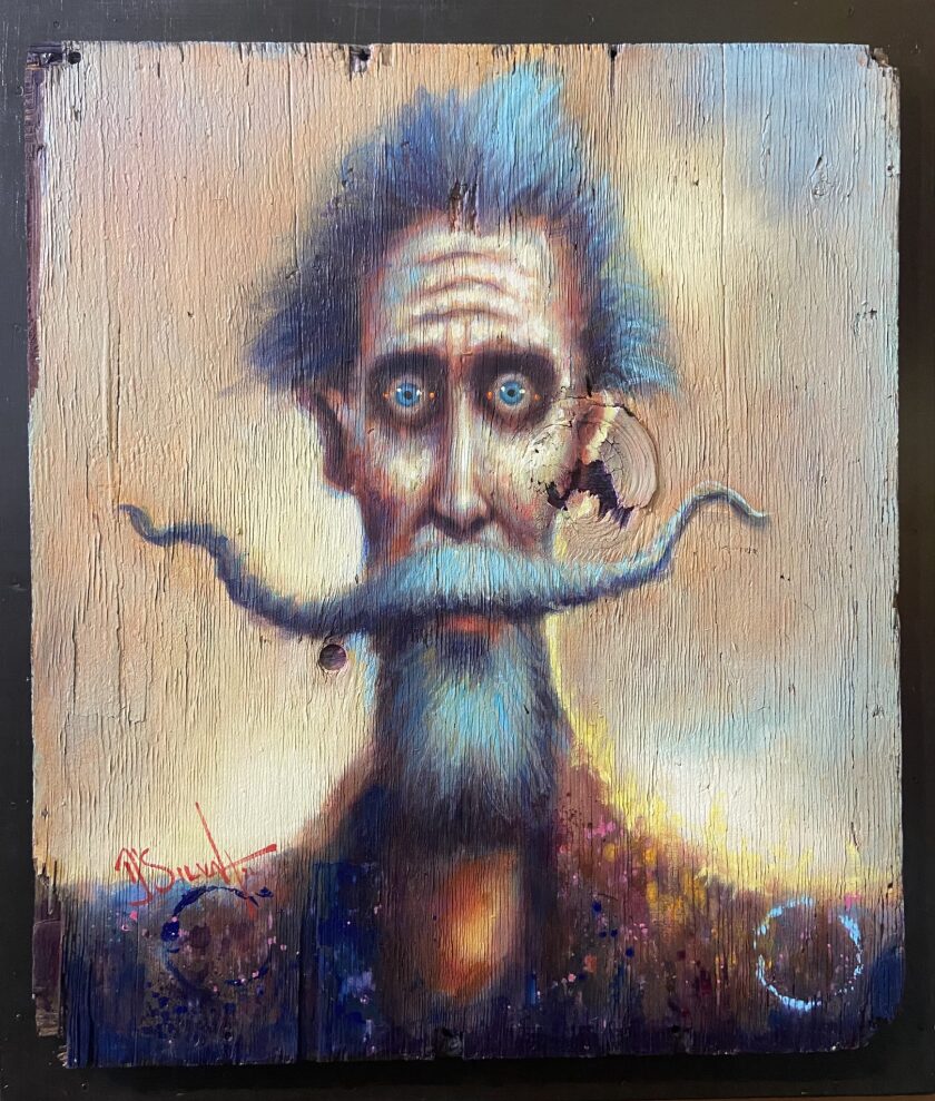 "El Caballero," una pintura al óleo de David Silvah